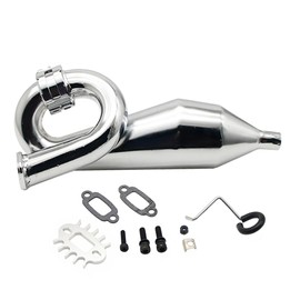FLMLF Alloy Exhaust Tuned Pipe of 23CC-36CC Engine Fit for 1/5 HPI ROFUN BAHA King Motor ROVAN Baja SS 5B 5T 5SC Truck Parts