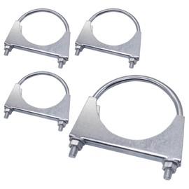 SKIR'CO (Pack of 4) Pipe Clamps for 85mm Diameter Pipe U Bolt Clamps Galvanised Pipe Brackets