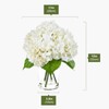 White Artificial Hydrangea Flowers with Glass Vase