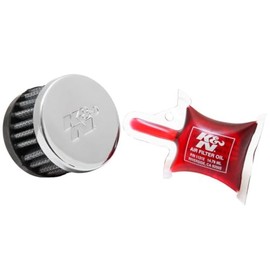 K&N Filtro de aire de ventilación/respiración: alto rendimiento, premium, lavable, filtro de motor de repuesto: diámetro de brida: 0.625 pulgadas, altura del filtro: 1.5 pulgadas, longitud de brida: 0.4375 pulgadas, forma: respirador, 62-1340, negro