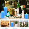 Blue Pillar Candles Set of 3 - Dripless Unscented -
