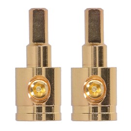 Terminal,Fydun 2pcs 0GA Wire Reducer Terminal Connector 1/0 Gauge to 4 Gauge Cable Reducer Pure Copper Gold Plated Amp Input Reducer Adapter for Car Audio Amplifier Modification