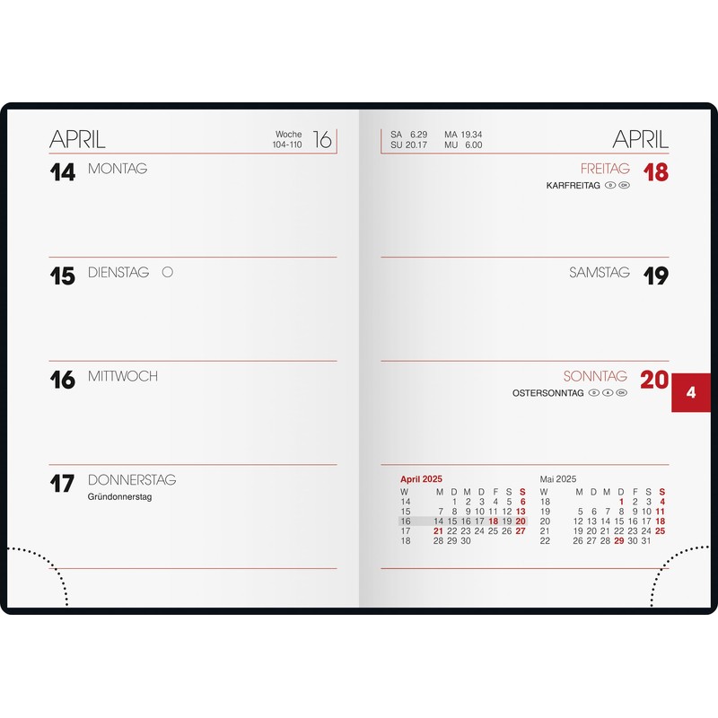 BRUNNEN Pocket Diary Model 713 (2025), 2 Pages = 1