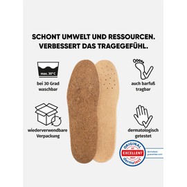 Bama Next Step Comfort Footbed Sole - Sustainable Insole Made of Natural Materials, 3 Layers for Improved Feel, Dermatologically Tested, Comfortable to Wear, beige