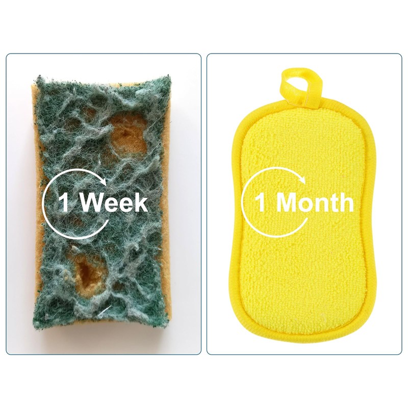 sourcing map Multipurpose Kitchen Dish Sponge Scrubber, 5 Pcs Non