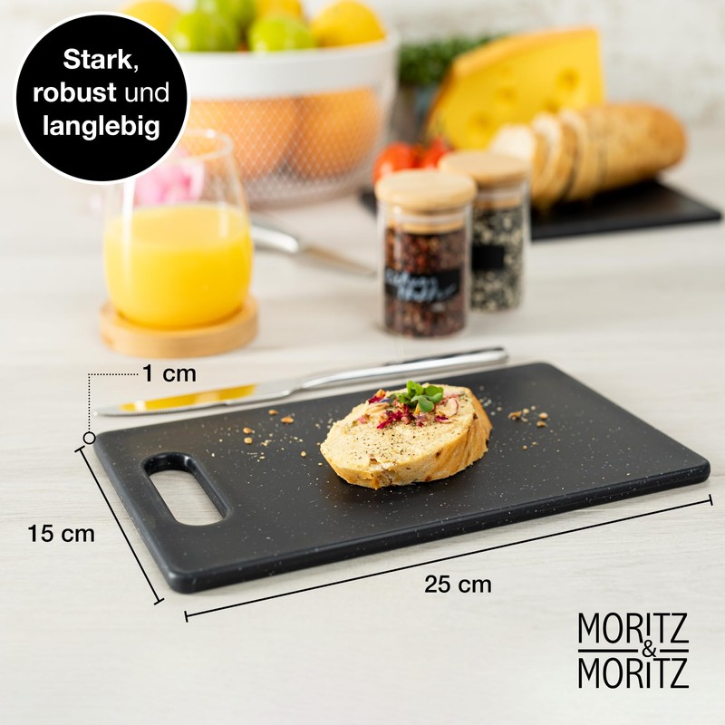 Moritz & Moritz 2-Piece Plastic Chopping Board Set in Granite