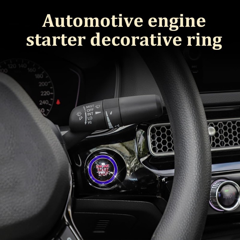 RGOAANC 2PCS Crystal Rhinestone Car Engine Start Stop Decoration Ring,