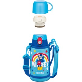 Thermos FJO-600WFDS BL Vacuum Insulated 2-Way Bottle, 0.6L/0.64L Mickey Blue