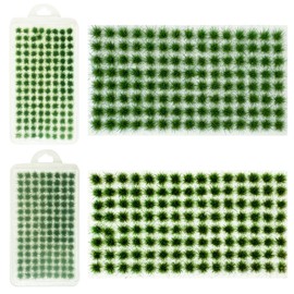 Woohome 78 PCS Model Grass Tufts 2 Size Static Grass Tuft Yellow Miniature Grass Tuft Railway Artificial Grass Terrain Kit for DIY Model Railway Fairy Garden Diorama Scenery