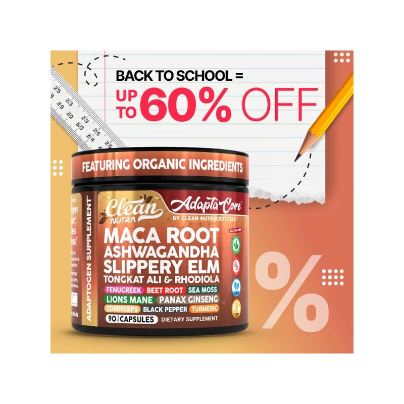 Clean Nutra AdaptaCore – Maca, Ashwagandha & Adaptogens for Stress