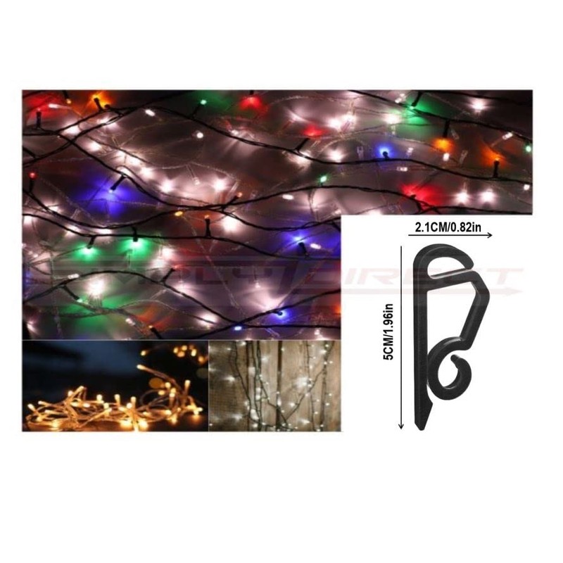 Simply Products 50 Gutter Hooks for Hanging Outdoor Christmas Xmas