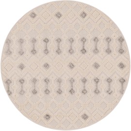 Unique Loom Arlo Collection Area Rug - Lenny (4' 1" Round Sandy Beige/Beige)