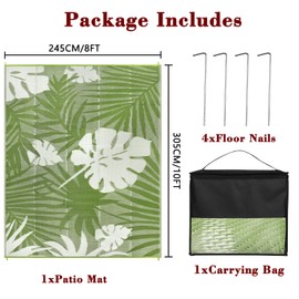 Homcomoda Outdoor Rugs 8’x10’ Waterproof Reversible Patio Rugs Outdoor Clearance Lightweight Outdoor Rugs Portable RV Camping Mats for Tents Deck Porch BBQ Beach Backyard