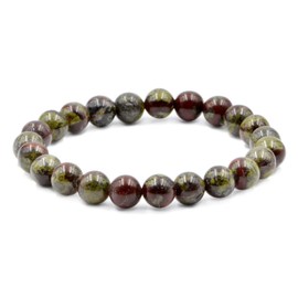 AD Beads Natural Gemstone Round Beads Stretch Bracelet Healing Reiki 8mm (Dragon Blood Jasper)