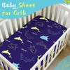 Fitted Crib Sheet for Boys Girls,Blue Shark,52x28 in