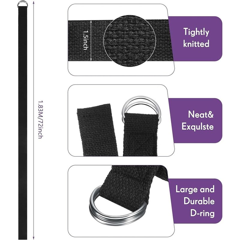 COYUN Yoga Strap, Yoga Strap, Stretching Yoga Band with D-Ring,