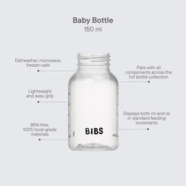 BIBS Bottle 150 ml - BPA-free. Dishwasher safe - compatible with BIBS bottle sets (sold separately)