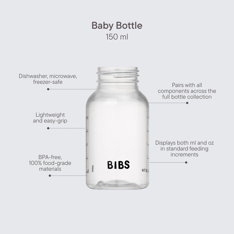 BIBS Bottle 150 ml - BPA-free. Dishwasher safe - compatible