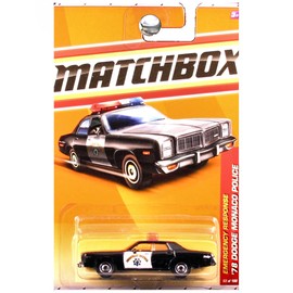 MATCHBOX 2011 EMERGENCY RESPONSE BLACK 53 OF 100 HIGHWAY PATROL '78 DODGE MONACO POLICE CAR