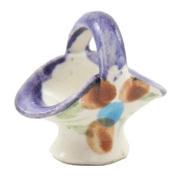 Melody Jane Dollhouse Pioneer Decorative Ceramic Rug Open Flower Basket Garden Accessories