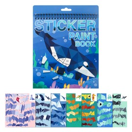 Ocean Sticker Book Crafts for Kids Ages 4-8 Sticker Paint Number Books, Stickers for Kids Girls Boys Birthday Easter Day Party Favor Gift Car Road Plane Travel Learning Educational Toy(Ocean)
