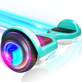 EPCTEK Scooter with 7.5MPH Top Speed 8.5 Mile Range Scooters with Flash Wheel for Kids,Teenagers, Adults Greenish White