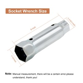 Powswopx RV Water Heater Element Wrench Socket, Dual Hex Wrench (1-1/16 in x 1-1/2 in x 6 in), Hex Socket Fit for ll Residential and RV Camper Travel Trailer Motorhome