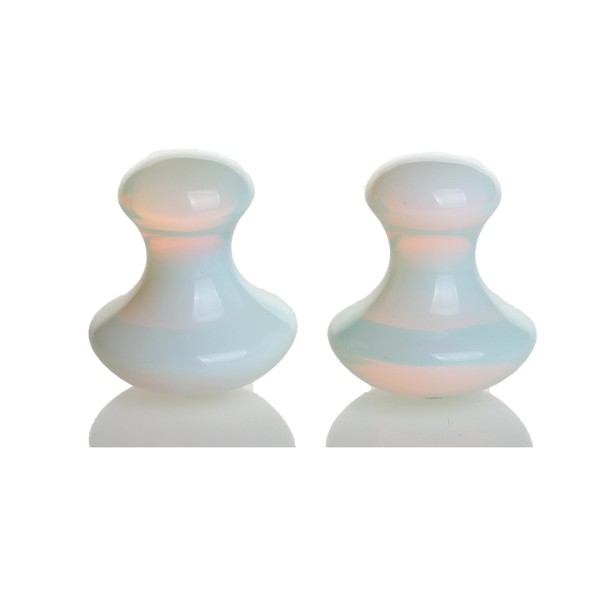 2pcs Gua Sha Massage Tool Mushroom Shape Opal Opalite Jade