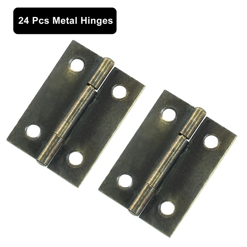 Murtenze 24 Pack 1.5 Inch Door Hinge Cabinet Hinge,Antique Bronze
