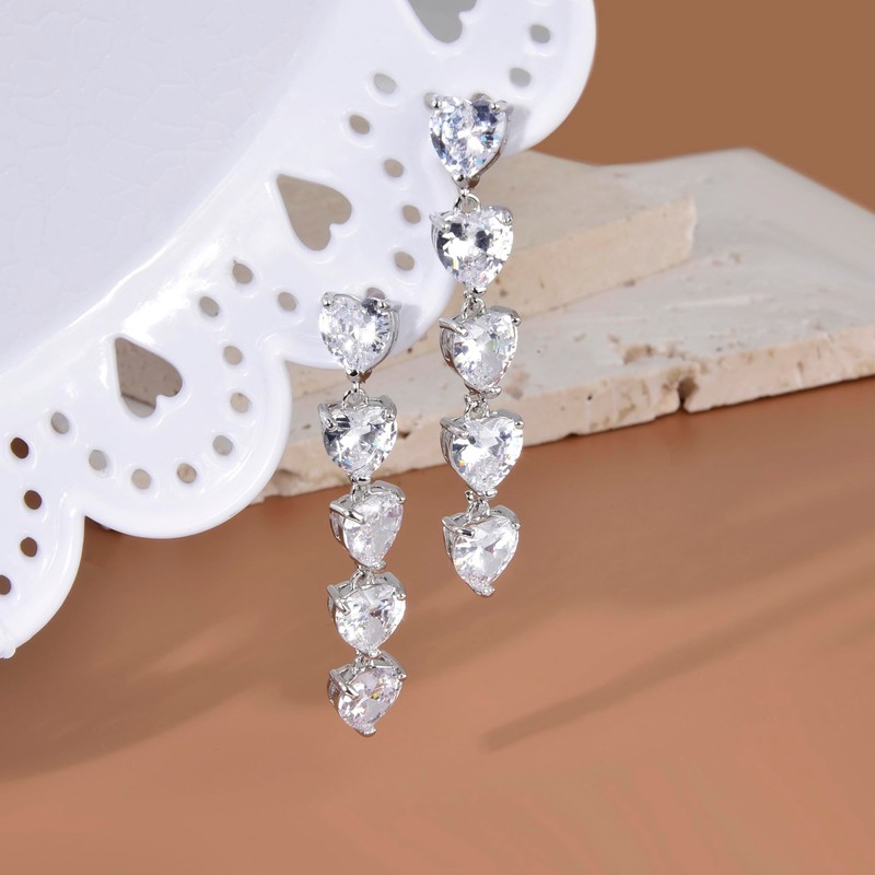 Lansora Silver Dangle Earrings for Women Dainty Charm Long Dangling
