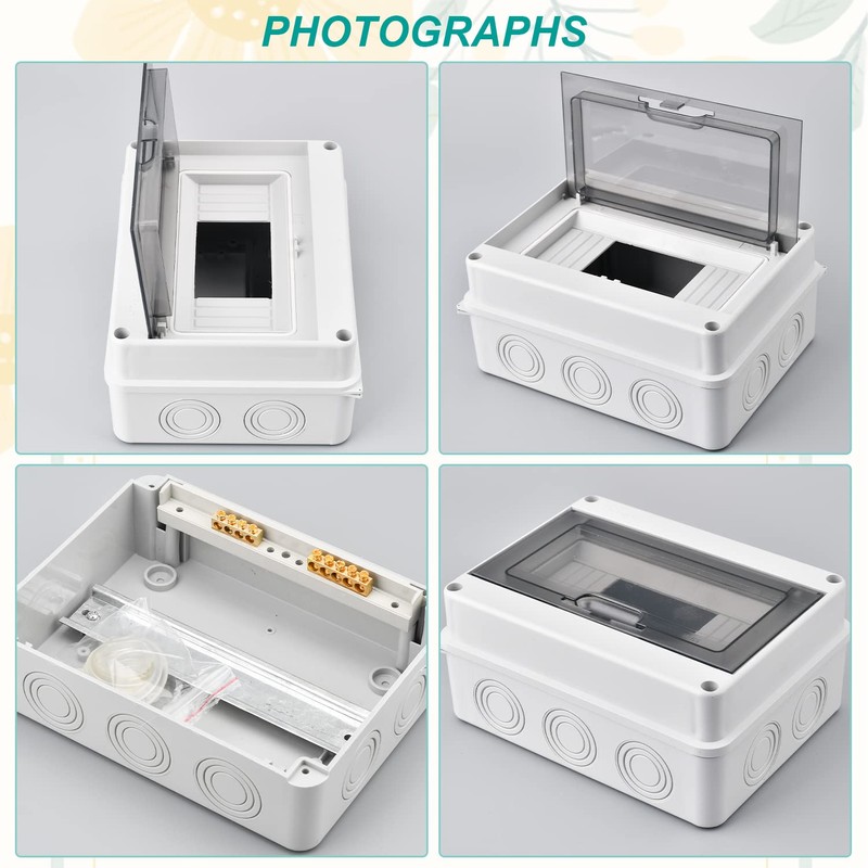 Surface-Mounted Fuse Box, 1 Row, IP65, Surface-Mounted Junction Box with