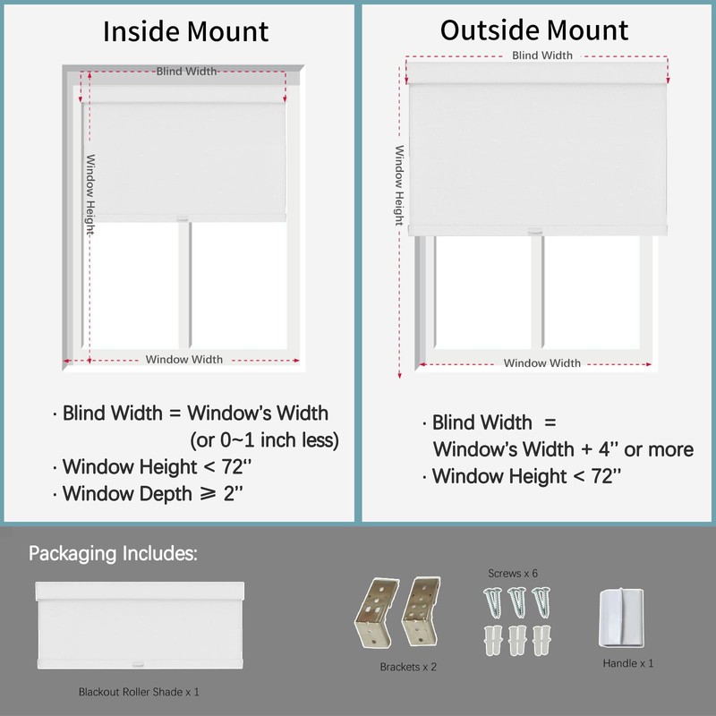 NUTRO CHILL Blackout Window Blinds Cordless, Spring System Window Shades