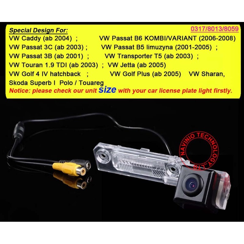 4 LED Night Vision: Car Reversing Camera Number Plate Light