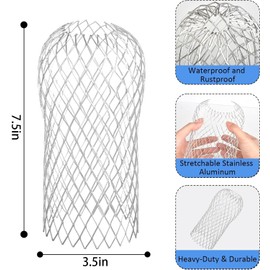 CAPHONT Gutter Guard 8 Pack, Gutter Downspout Guard 3.5 Inch Adjustable Aluminum Leaf Filter Strainer Gutter Guards Mesh Preventing Blockage Leaves Debris