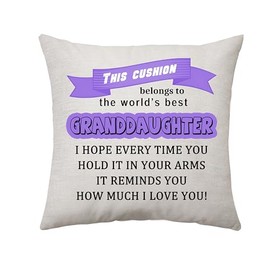 Aconesong Granddaughter Peresents Cushion Cover Gifts for Granddaughter Home Decoration Keepsake Gifts for Birthday Christmas Mother's Day Wedding Graduation (Granddaughter)