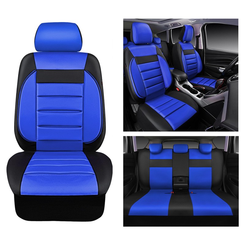 CAR PASS Leather Seat Covers Full Set Universal Water Resistant