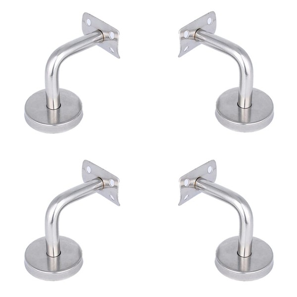 Anmei 4-Pack Heavy Duty Stainless Steel Handrail Brackets,Wall Mount Supports,Black