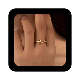 Vacaonio Punk Polished Gold Plated Snake Ring Metal Open Adjustable Snake Finger Ring Serpent Cuff Rings Serpent Statement Rings Jewelry for Women