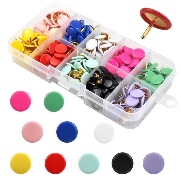 Rapidbok 300 x drawing pins, colourful round drawing pins, creative