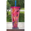 STARBUCKS Coffee Spring 2023 Pink Floral Cold Cup Tumbler Venti
