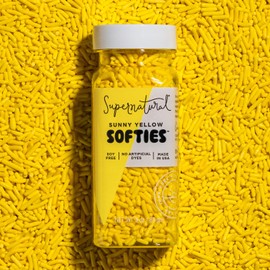 Sunny Yellow Softies Natural Sprinkles by Supernatural, Made in USA, No Artificial Dyes, Soy Free, Gluten Free, Vegan, 3oz