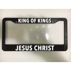 Jesus King of Kings Black License Plate Frame Car Auto Christian Christ Love NEW