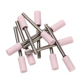 Monopa! Vitrified Whetstone with Shaft, PW, 10 pieces, Polishing, Grinding, Tip Tool (#120, Φ6 x 13 x 3, Cylindrical Type)