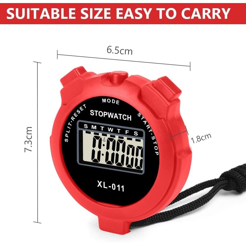 Generic Sport Stopwatch Timer, Lap Split Digital Stopwatch, Outdoor Large