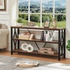 HOMISSUE Sofa Console Table, Rustic Console Table with 3-Tier Storage,