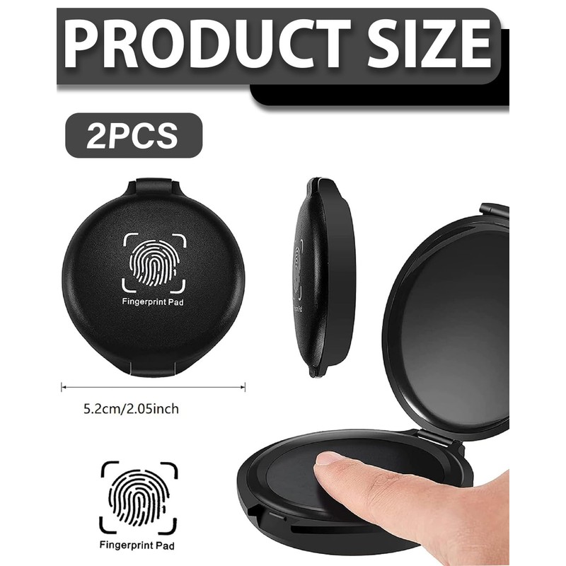 CULEB Pack of 2 Professional Fingerprint Ink Pads, Portable Stamp