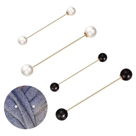 Sowaka 4 Pcs Sweater Shawl Pins Faux Double Pearl Vintage Elegant Clothing Decoration Safety Pin Back Brooch Clasp Pins for Women Girls Blouse Cinch Dresses Cardigan Collar Shirt