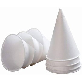 HOT BARGAINS, 200 X Paper Cone Cups Size 4oz (100ml) Water Cooler Cones 200 Individual Cones Per Bag 100% Biodegradable