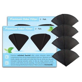 GoodVac Replacement Activated Charcoal Filter Cones Odor Removing Filters Compatible with Filter Queen (4)