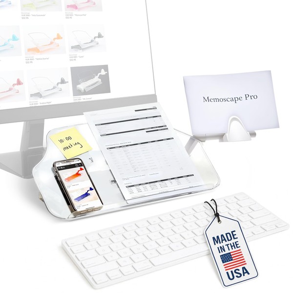 MemoScape PRO Adjustable Document Copy Holder for Desk - Helps